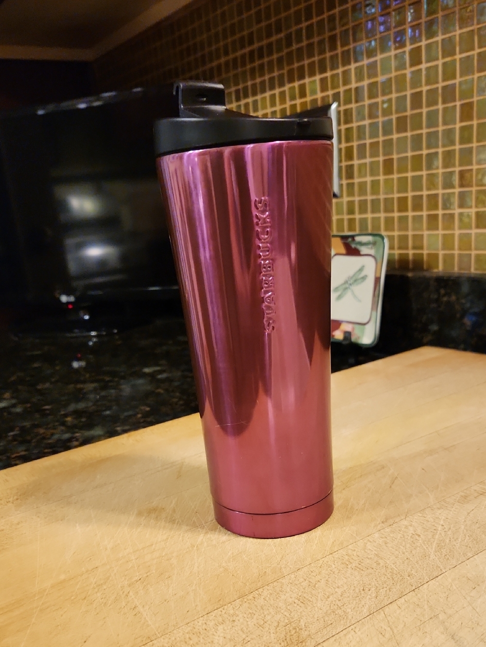 Starbucks 2015 Aluminum Travel Thermos with Black Flip Lid